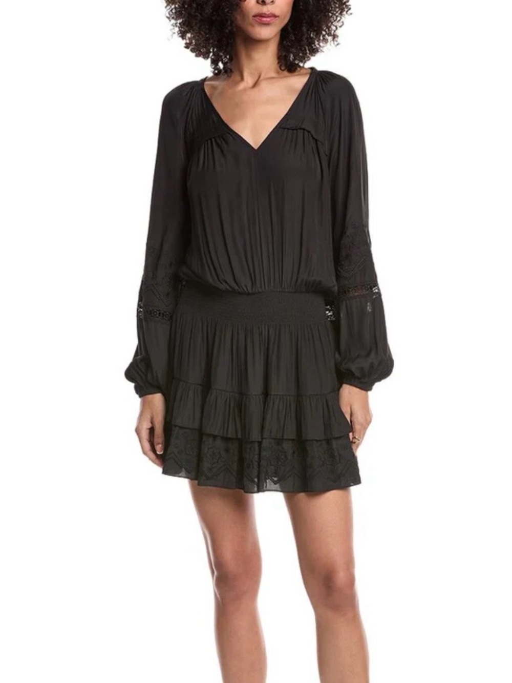 Ramy Brook Sabina Tiered Mini Dress with Smocked Waist